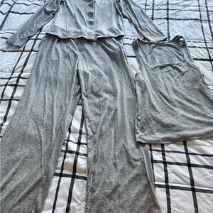 Gray Pajama Set with Tank Top